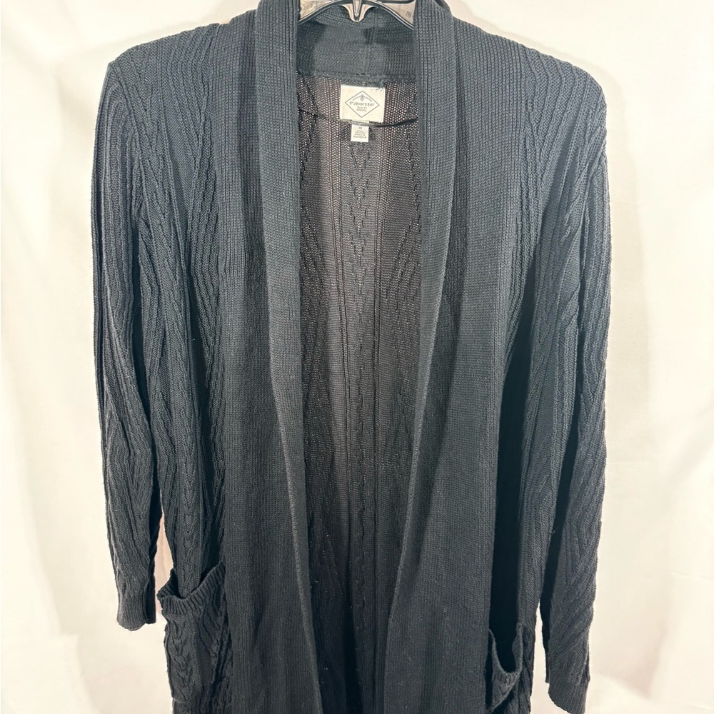 St. John's Bay Charcoal Open Front Cardigan